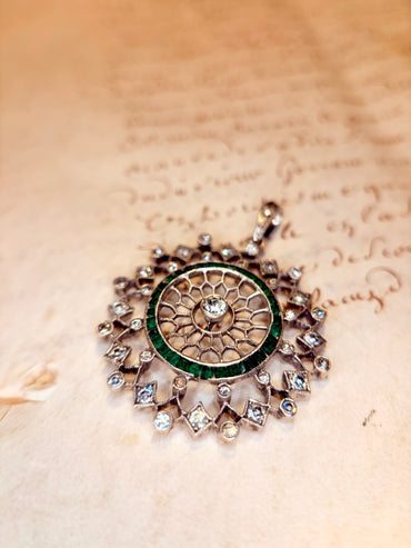 The Ferris Wheel ~ Edwardian Openwork Paste Pendant