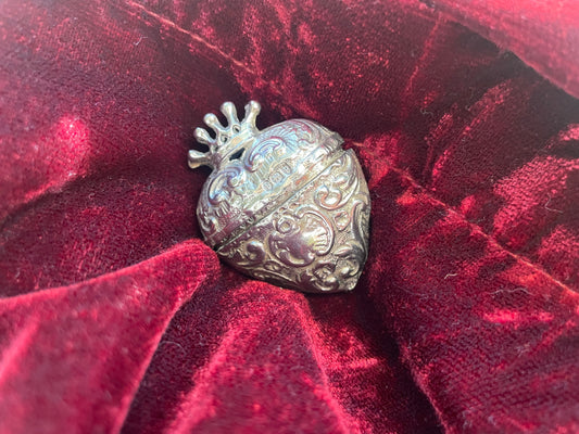 Silver Crowned Heart Vinaigrette Charm