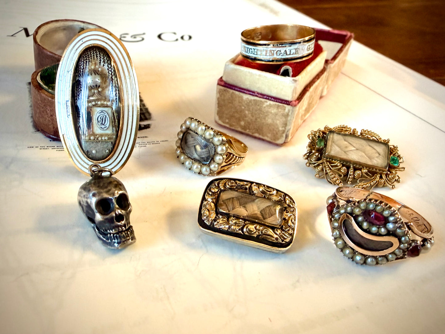 Regency Bicolor Mourning Brooch