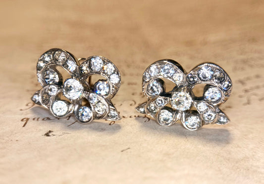The Pretzel Bows ~ Georgian Paste Bow Earrings