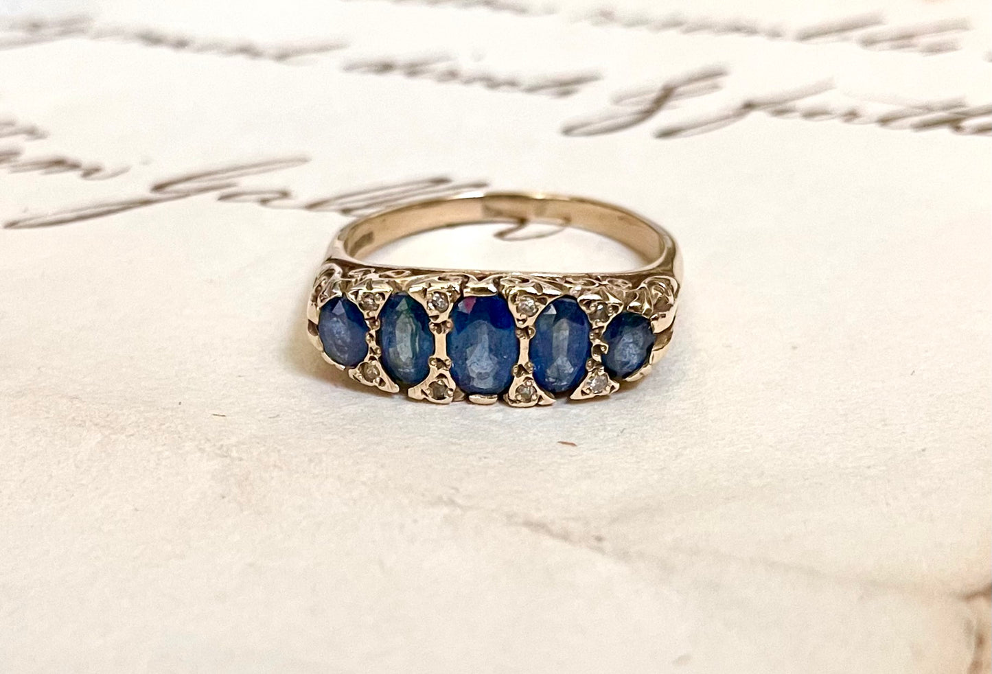 Sapphire Half Hoop Ring