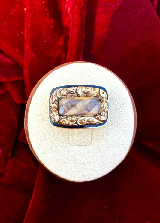 Regency Bicolor Mourning Brooch