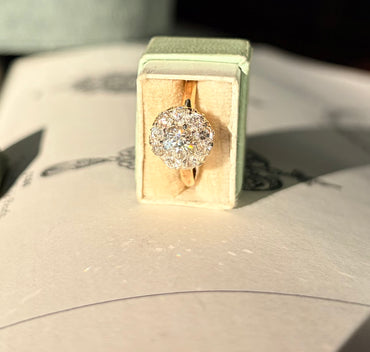 Edwardian Old Cut Diamond Cluster Ring