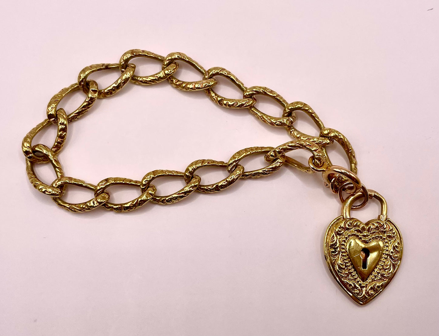 The Heart of Gold ~ Late 19th/ Early 20th Century Heart Padlock Bracelet