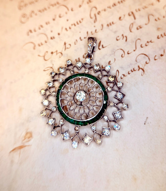 The Ferris Wheel ~ Edwardian Openwork Paste Pendant