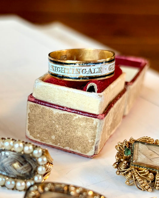The Nightingale ~ Georgian Enamel Mourning Ring