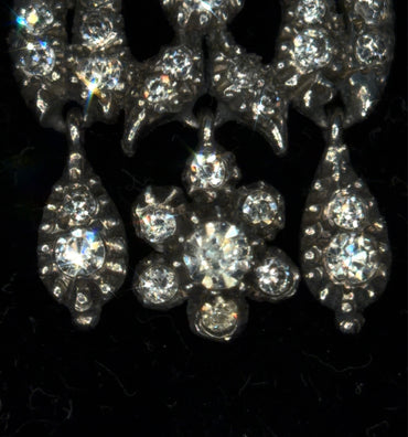 The Midnight Garden Earrings ~ Early Victorian Gold & Silver Diamond Paste Girandole Earrings