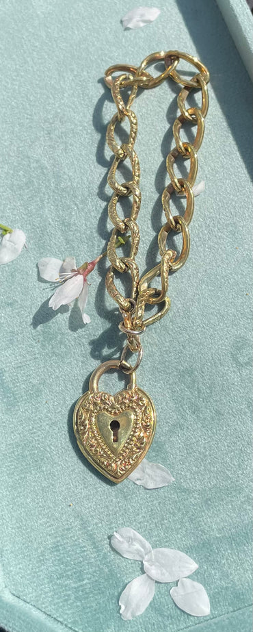 Late 19th/ Early 20th Century Heart Padlock Bracelet