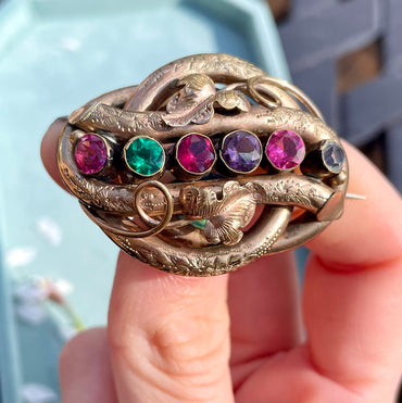 Acrostic 'Regard' Paste Brooch