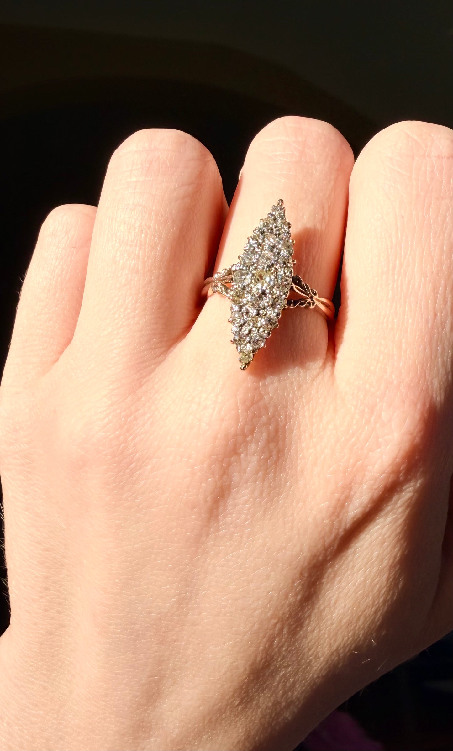 The Edna Pontellier ~ Victorian Diamond Navette Ring