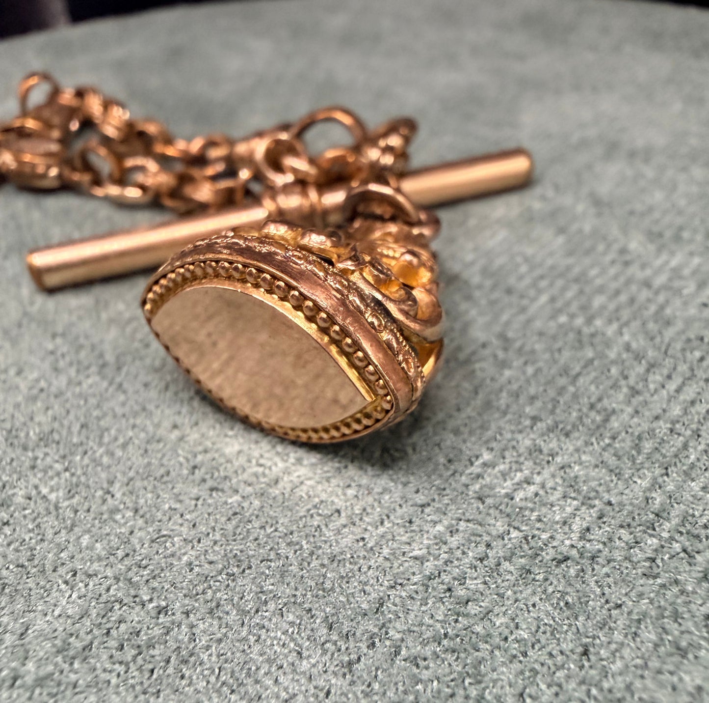 C.1890 Watch Chain & Fob with Mother-of-Pearl Stations