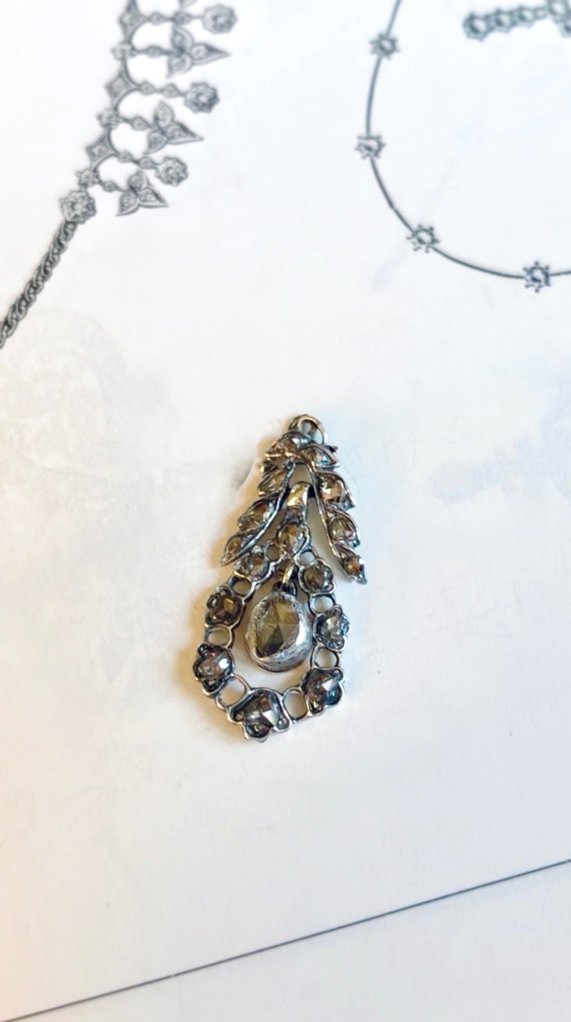 Georgian Rose Cut Diamond Pendant