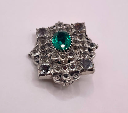 Victorian Large Emerald Paste Brooch