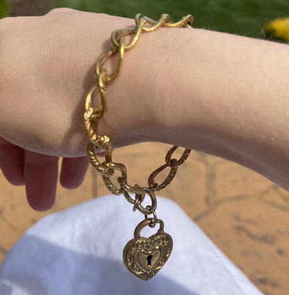 Late 19th/ Early 20th Century Heart Padlock Bracelet