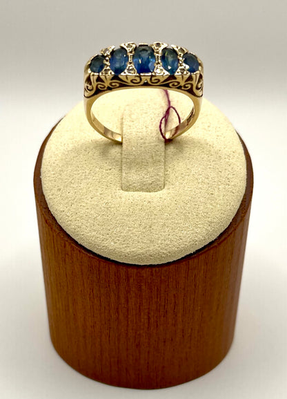 Sapphire Half Hoop Ring