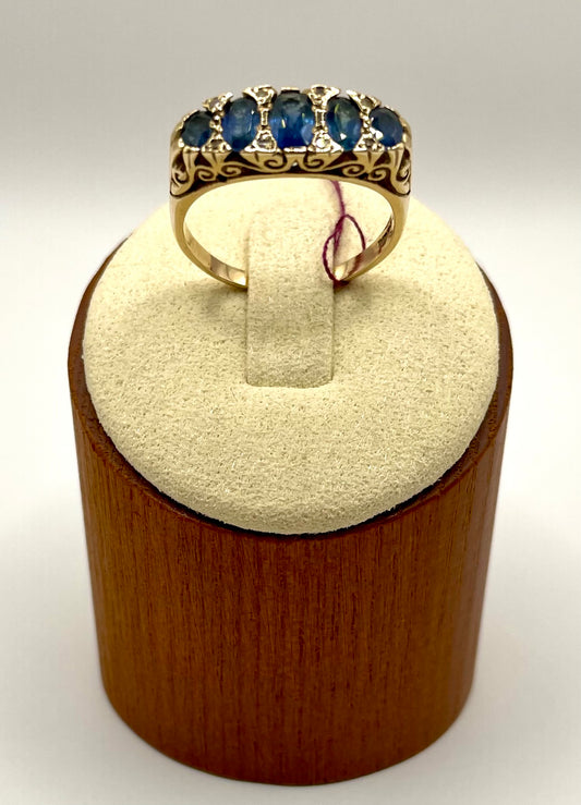 Sapphire Half Hoop Ring