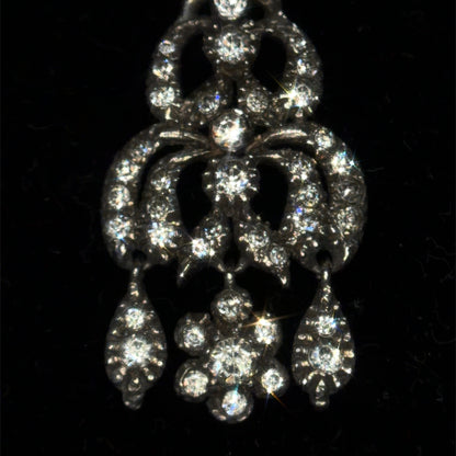 The Midnight Garden Earrings ~ Early Victorian Gold & Silver Diamond Paste Girandole Earrings