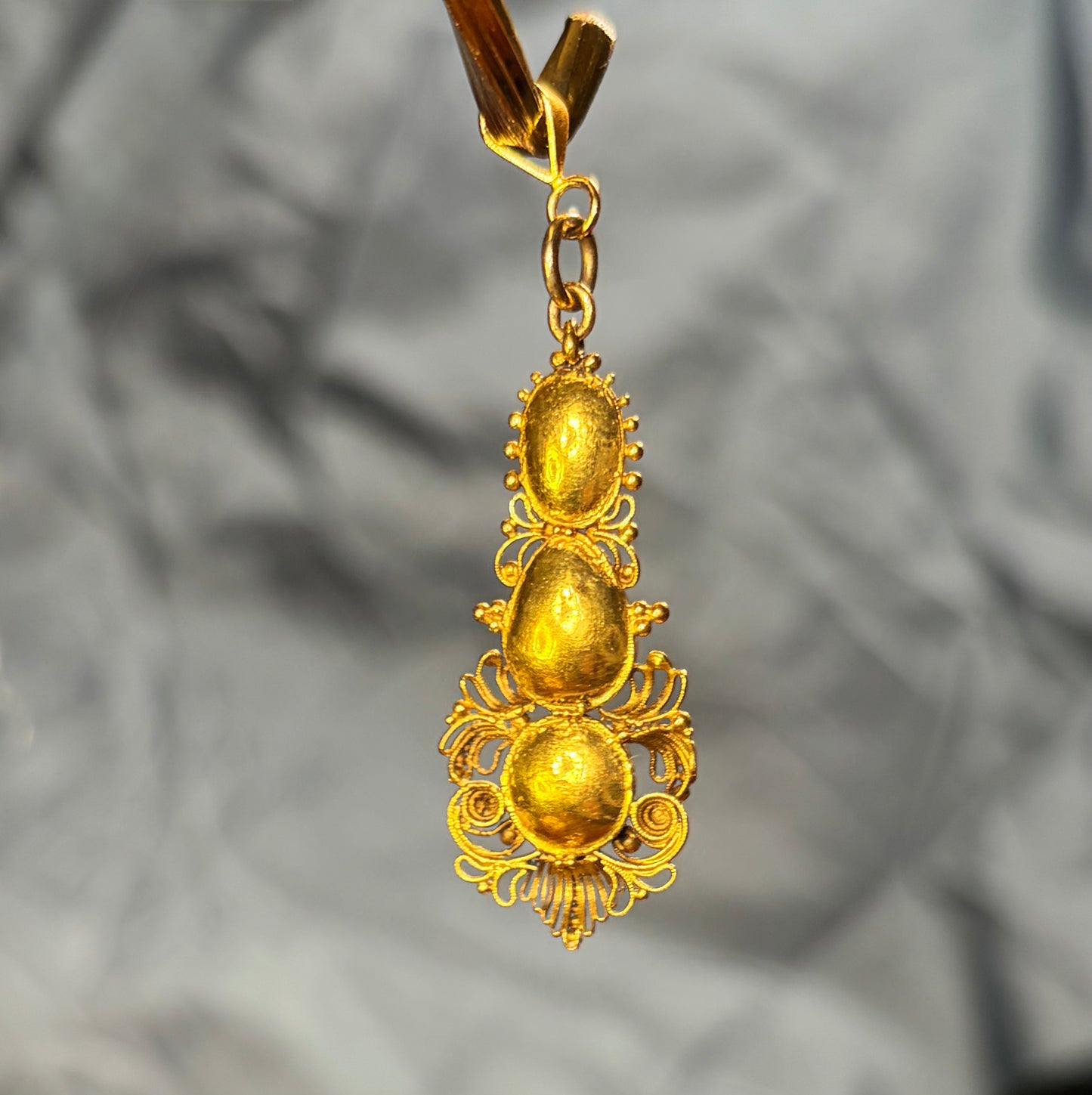 Foiled Garnet Canetille Pendant