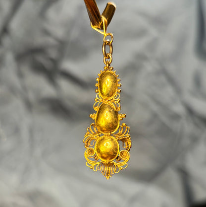 Foiled Garnet Canetille Pendant