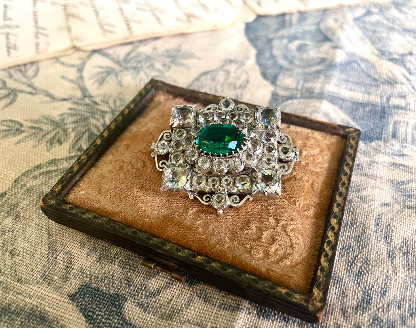 Victorian Large Emerald Paste Brooch