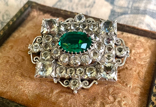 Victorian Large Emerald Paste Brooch