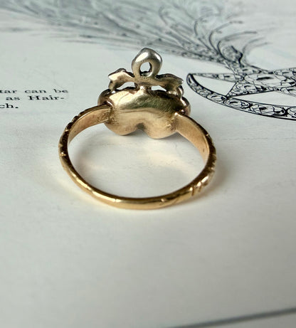 Sapphire & Ruby Twin Heart Ring