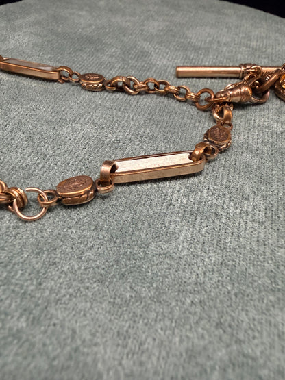 C.1890 Watch Chain & Fob with Mother-of-Pearl Stations