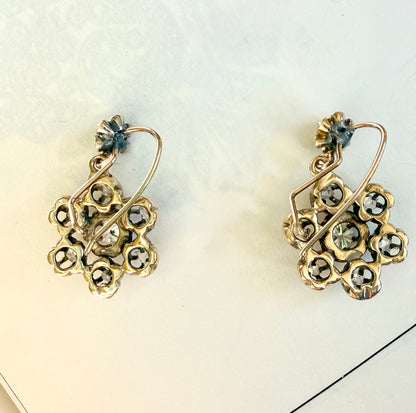 Victorian Diamond Flower Earrings