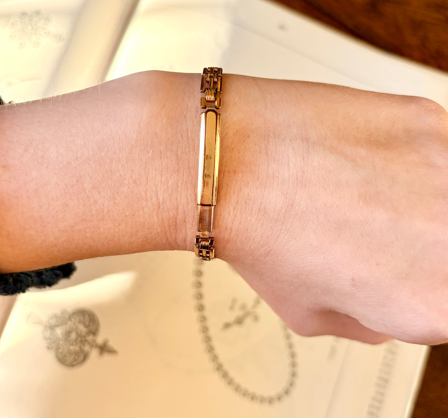 Vintage Gold Plated Gate Link Watch Strap