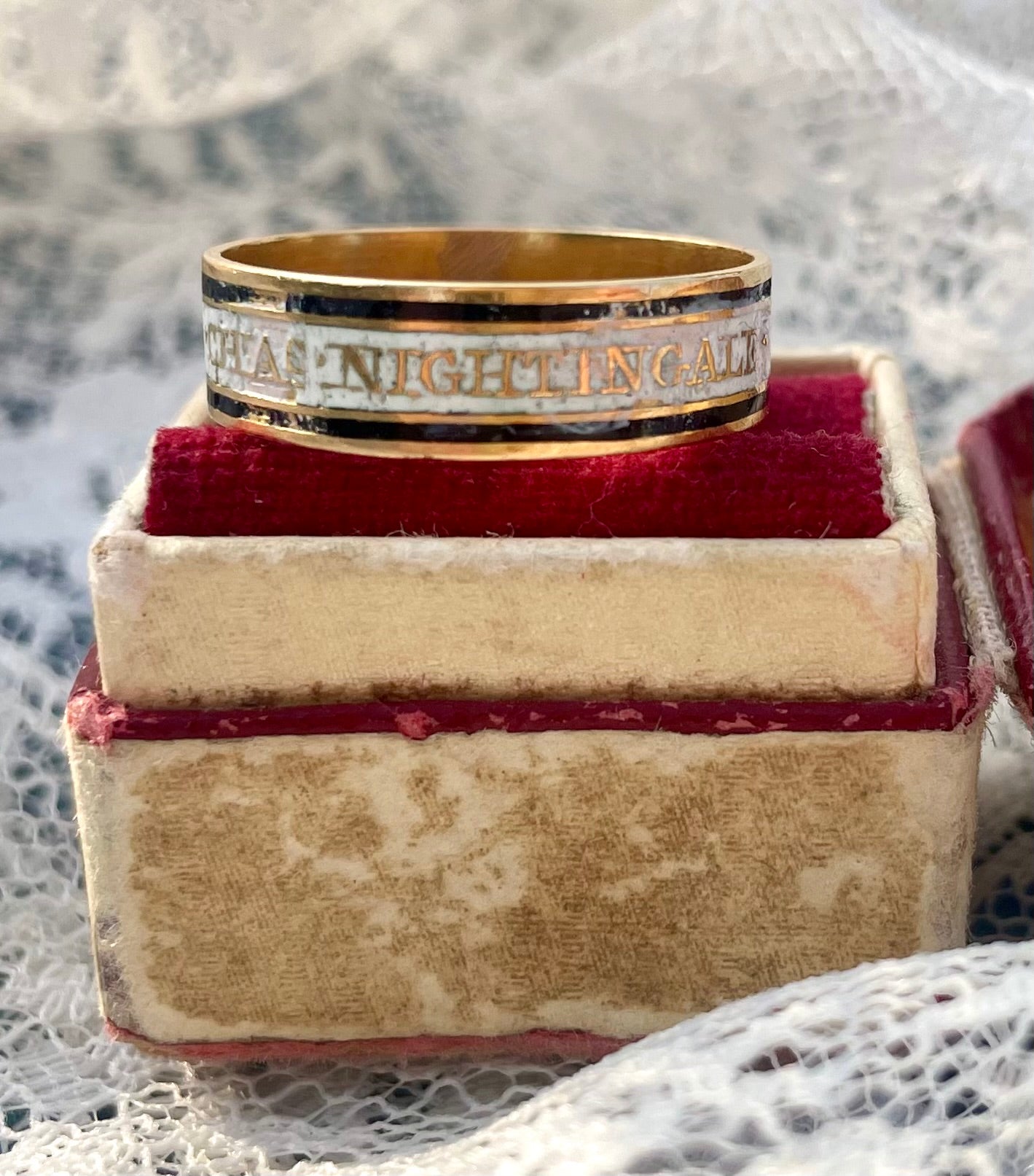 The Nightingale ~ Georgian Enamel Mourning Ring