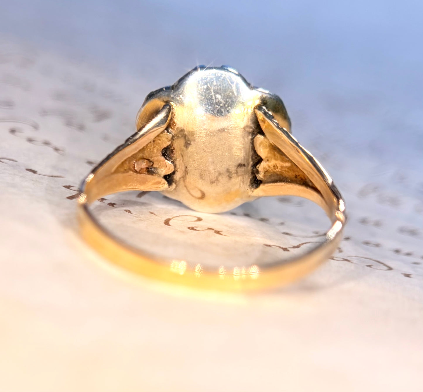 The Magnolia ~ Georgian Rose Cut Diamond Cluster Ring