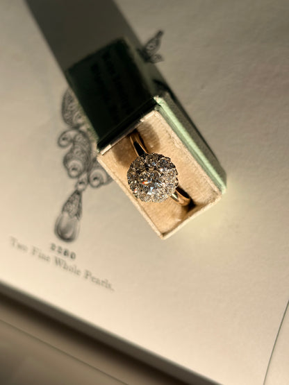 Edwardian Old Cut Diamond Cluster Ring