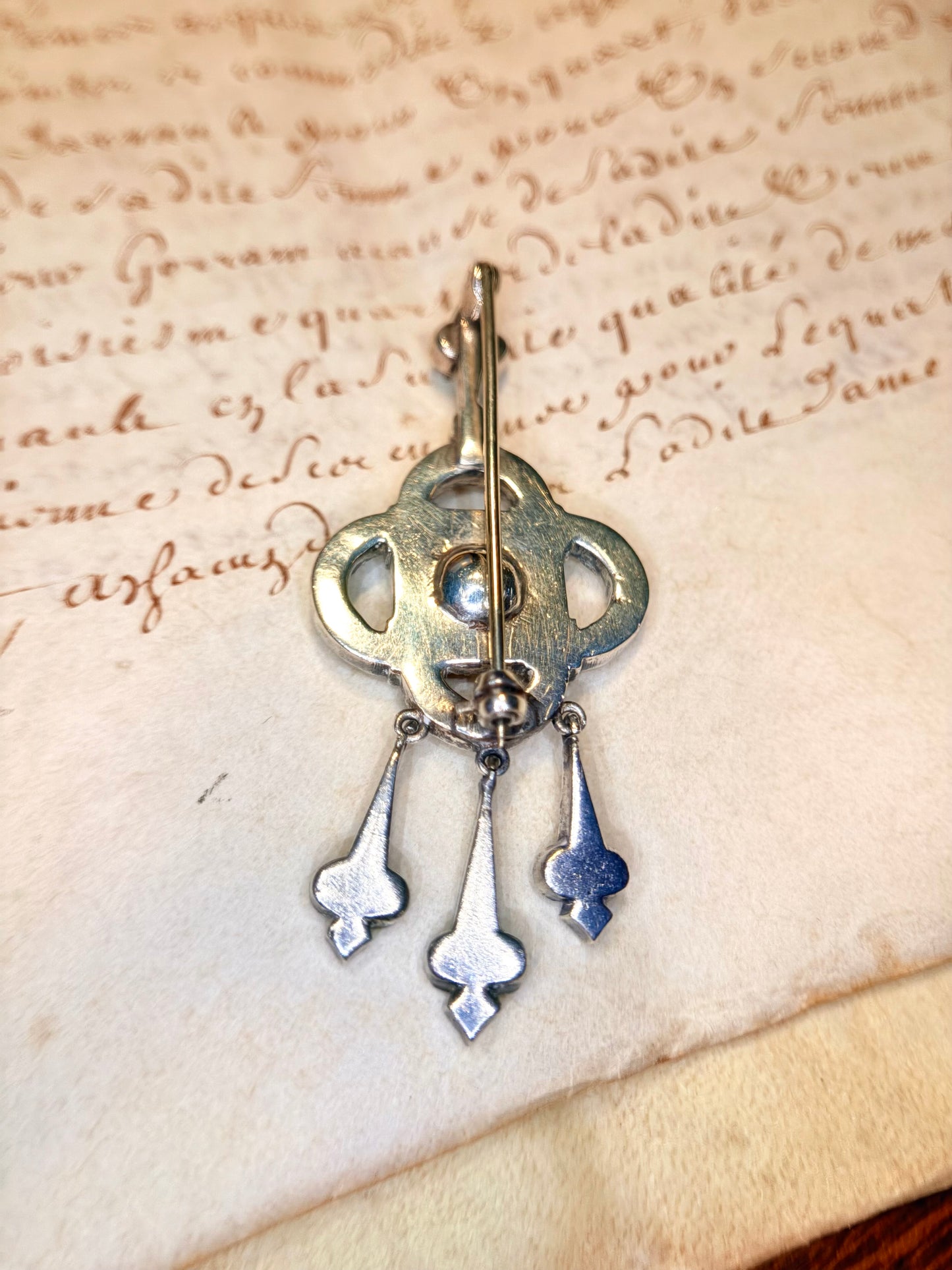The Persephone ~ Art Noveau Green Paste Brooch/Pendant