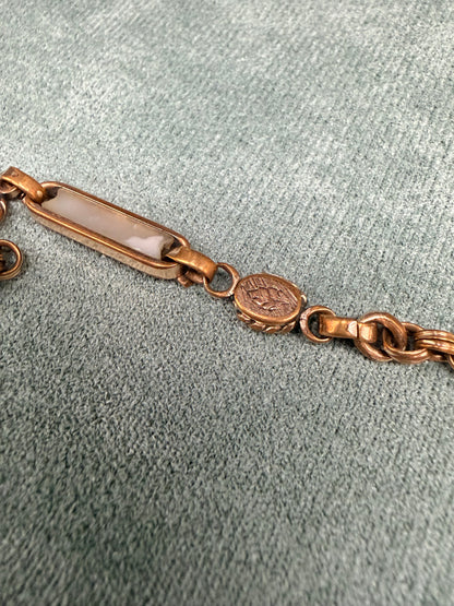 C.1890 Watch Chain & Fob with Mother-of-Pearl Stations