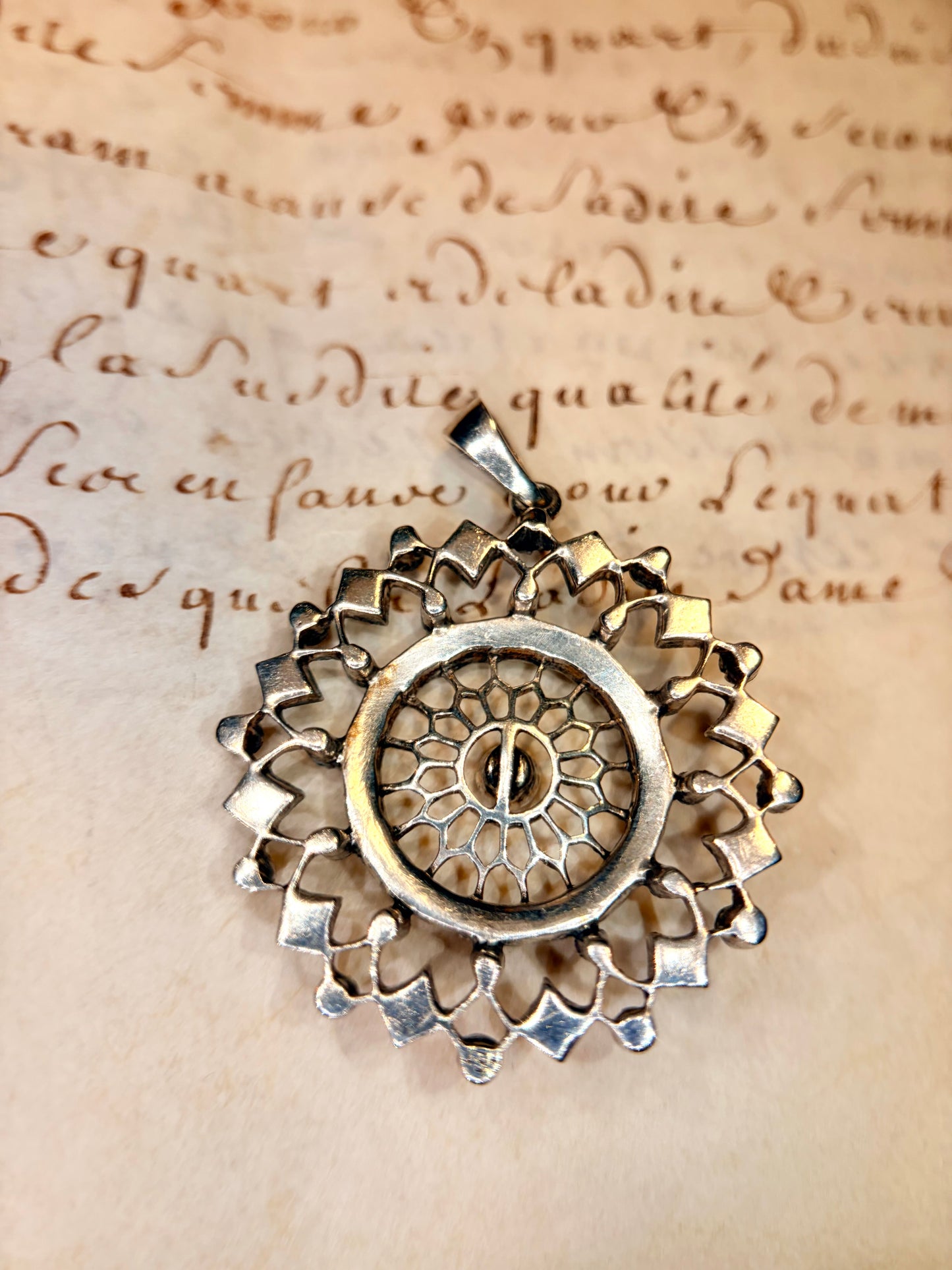 The Ferris Wheel ~ Edwardian Openwork Paste Pendant