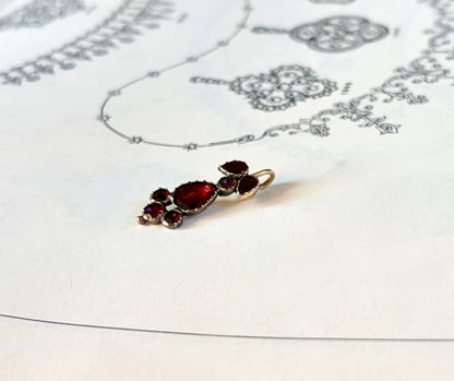 Georgian Flat Cut Foiled Garnet Charm/Pendant