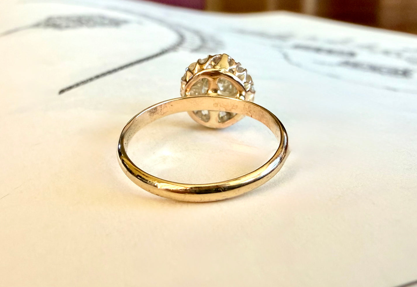 Edwardian Old Cut Diamond Cluster Ring