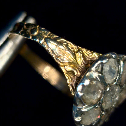 The Magnolia ~ Georgian Rose Cut Diamond Cluster Ring