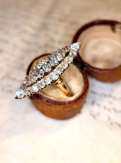 The Grand Dame ~ Old Mine Cut Diamond Navette Ring