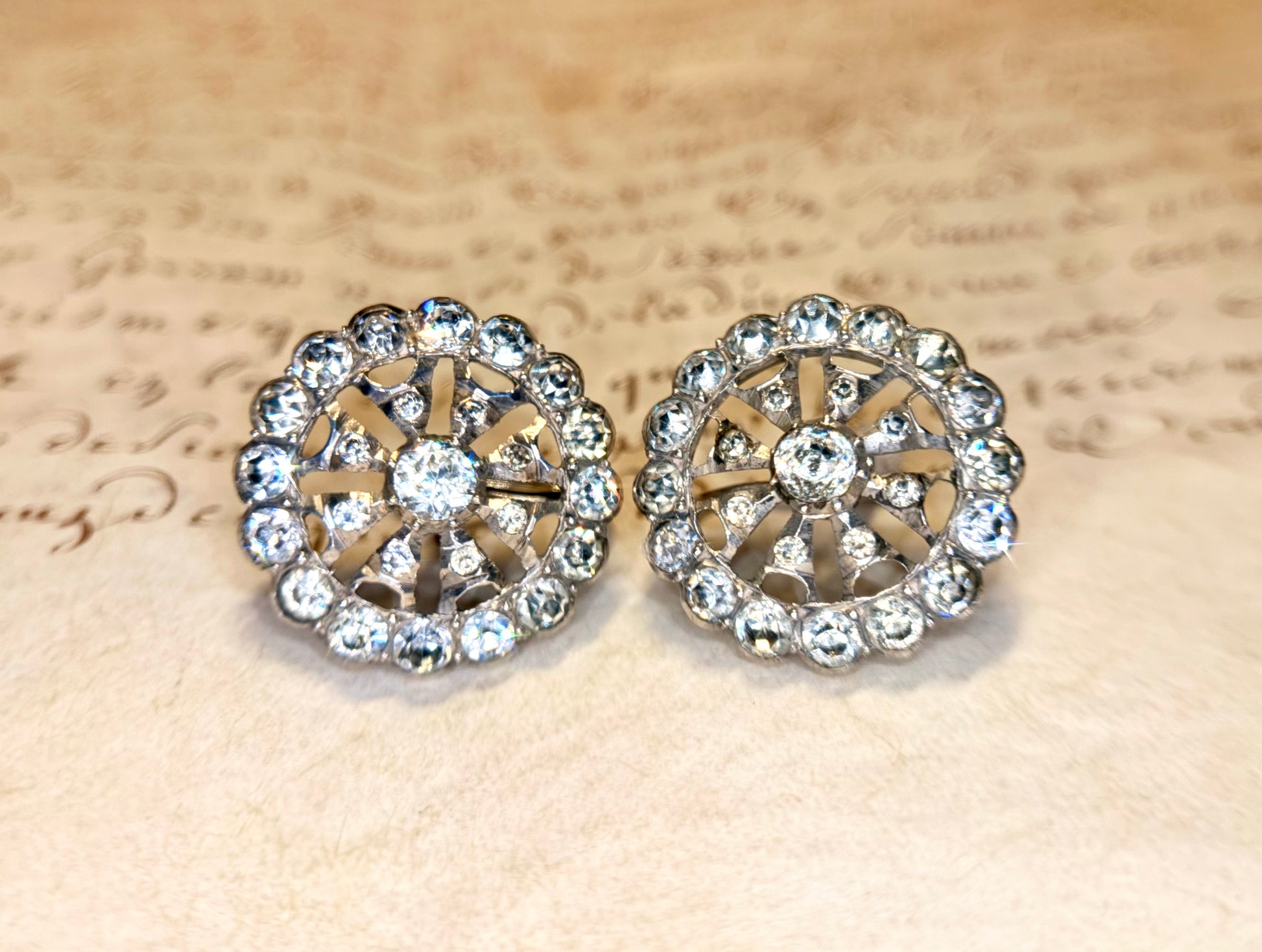 The Winnie Fosters ~ Circular Georgian Paste Stud Earrings