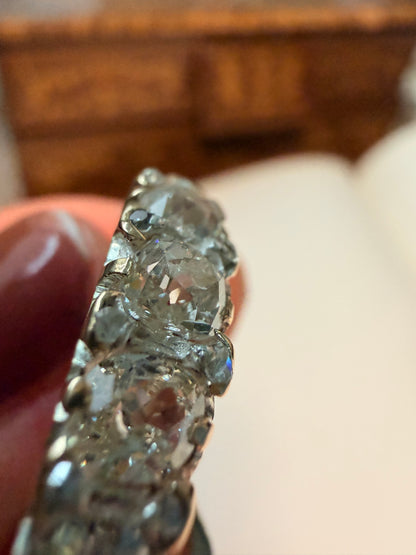 Old Mine Cut Diamond Half Hoop Ring