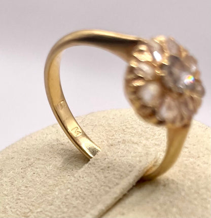 The Sunflower ~  Victorian Rose Cut Diamond Cluster Ring