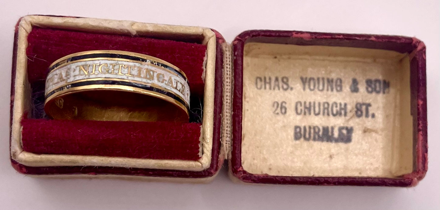 The Nightingale ~ Georgian Enamel Mourning Ring