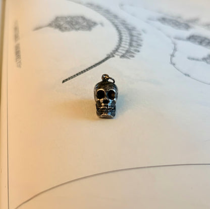 Vintage Silver Articulated Skull Charm
