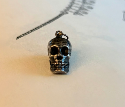 Vintage Silver Articulated Skull Charm