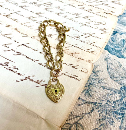 Late 19th/ Early 20th Century Heart Padlock Bracelet
