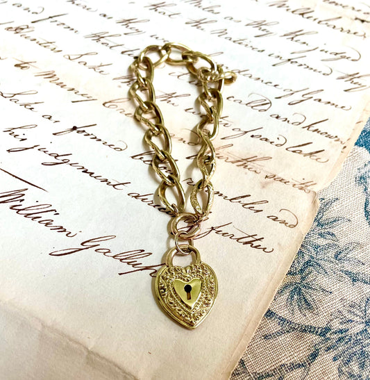 Late 19th/ Early 20th Century Heart Padlock Bracelet