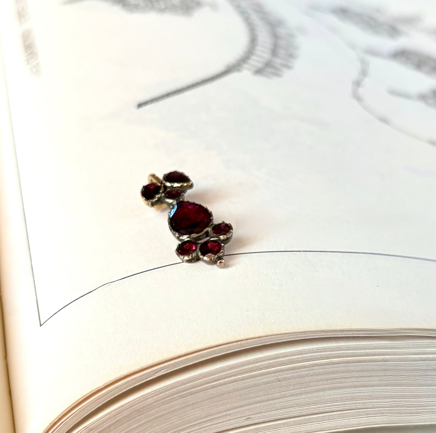 Georgian Flat Cut Foiled Garnet Charm/Pendant