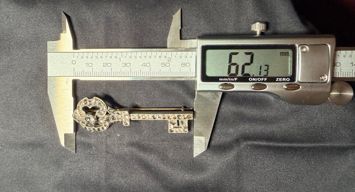 The Silver Key ~ Georgian Foiled Key Brooch