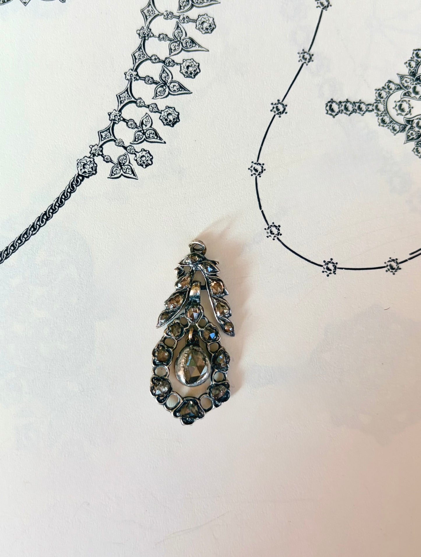Georgian Rose Cut Diamond Pendant